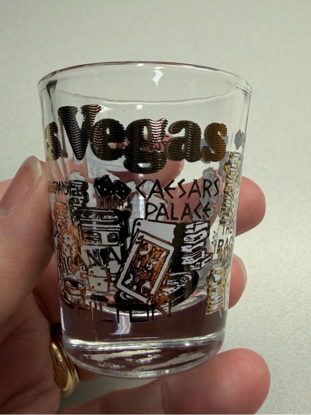 Las Vegas Gold & Black Casino Shot Glass - Picture 3 of 7